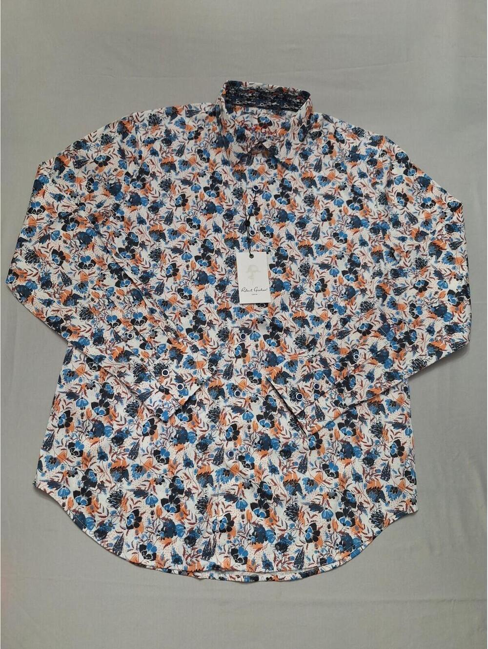 ROBERT GRAHAM Abingdon Floral Button Up Shirt Men's Classic Fit Stretch Cuffs L